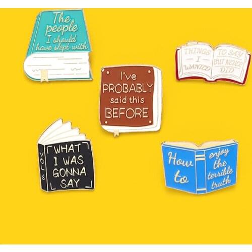 Cartoon Childrens Funny Library Books Enamel Pin Fashion Reading Brooch Backpack Clothes Lapel Pin Jewelry Gift for Friends