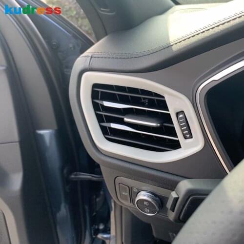 For Ford Kuga Escape 2020 2021 Carbon Fiber Car Interior Front Air Vent Out Frame Cover Trim AC Decoration Trims Accessories LHD