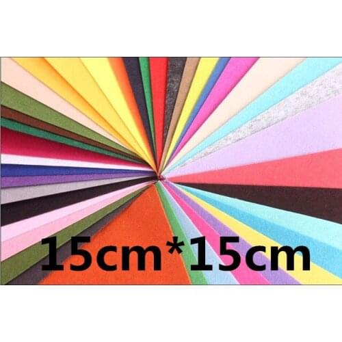 40pcs Felt Cloth Manual Sewing Dolls Non - Woven Fabric /1mm Polyester Felts Cloth DIY Toys Crafts Home Decoration 15cmx15cm