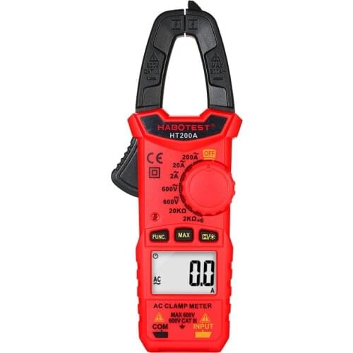 HT200A Mini AC Digital Clamp Meter Auto Ranging Digital Multimeter with AC Current AC/DC Voltage Resistance Continuity Tests
