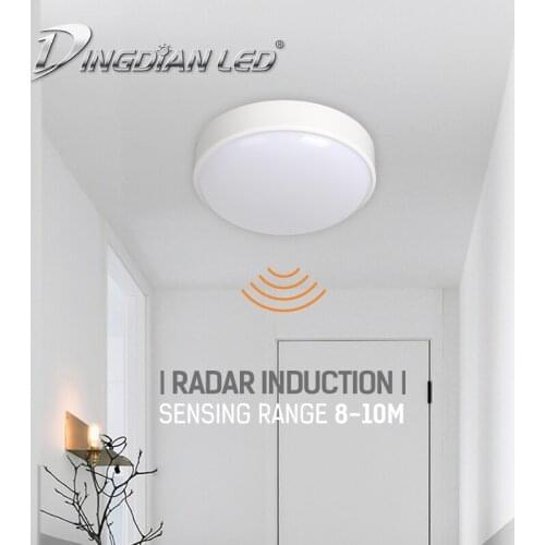Radar Induction Ceiling Lamp Easy Install Moisture Lamp Ceiling Light AC85-265V 20W Dampproof Moisture Porch Light for Bathroom