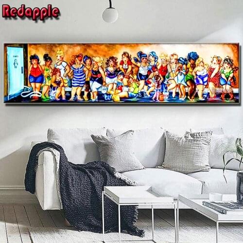 Diy Daimond Painting fat ladies Salon party carnival 5D Full Square Round cartoon Women Picture Diamond Cross Stitch Mosaic Art