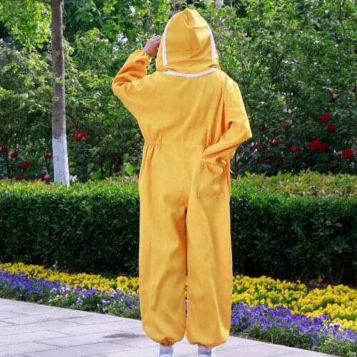1 pcs, beekeeping suit Conjoined Beekeeping suit Orange color Pure cotton breathable beekeeping suit Beekeeping tools