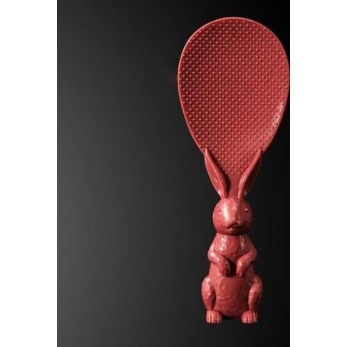 Kitchen Non-Stick Rice Paddle Spoon Standing Rabbit Shape Shovel Dining Scoop