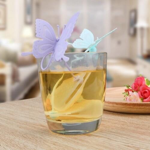 HOOMIN Kitchen Gadget Tea Tools Cute Butterfly Tea Bags Strainers Filter Tea Infuser Silicone Teabags