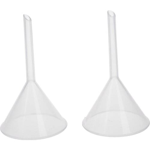2 Pcs 60 ml 2 5/9" Mouth Dia Laboratory Clear White Plastic Filter Funnel