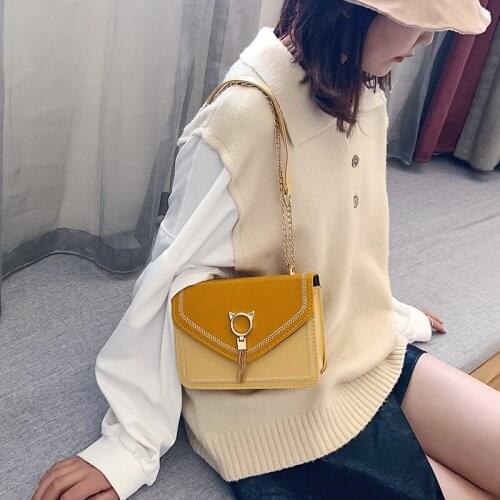Frosted womens bag fashion tassel slant straddle single shoulder bag chain bag versatile small square bag 2020 NEW #25