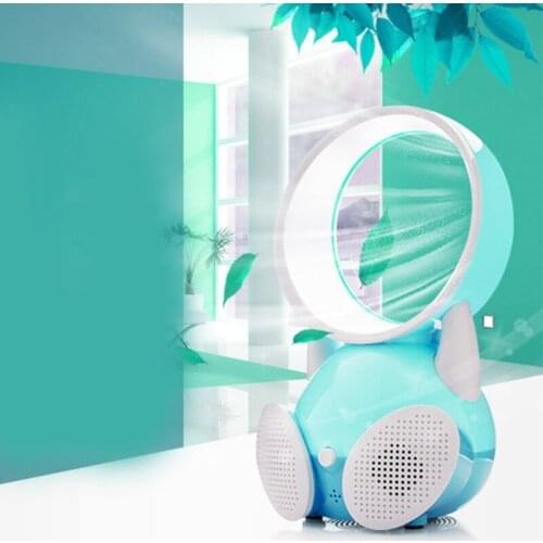 Cute Cartoon Bladeless Quiet Mini Fan Portable Desktop Air Coolers USB Charging 425B