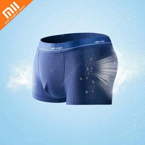 Xiaomi 4pcs Panties Mens Summer Mens Underwear Man Boxer Ice Mesh Breathable Sexy Youth Boxer Bamboo Ventilate Shorts Underpant