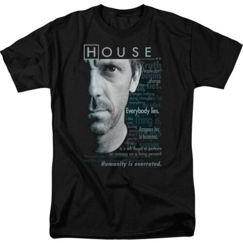 New 2019 Fashion Hot Mens T-Shirt Summer O Neck Cotton House Tv Show Dr. House Houseisms Licensed Tee Shirts Cool T Shirts