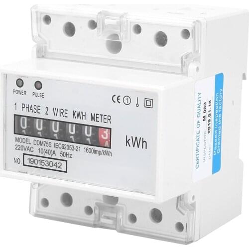 Single Phase 4P LED Din Rail Electricity Power Consumption Wattmeter Energy Mete DDM75S 10-40A High Quality