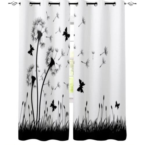 Dandelions with Butterflies Window Curtains for Living Room Luxury Kitchen Bedroom Drapes Home Decor Backdrop Curtain