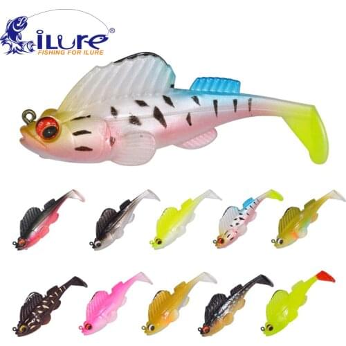 New 75mm 13g Fishing Lures with Lead Rigged Soft Bait Fishing Hooks Sea Trout SwimBait for Bass Bait fish Lead silicone Pesca