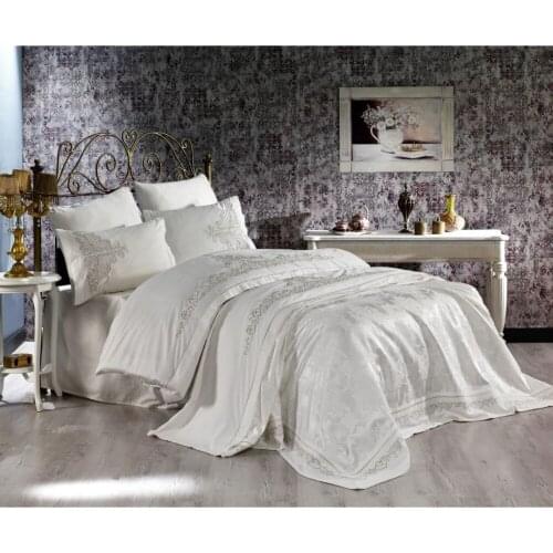 SECRET TEXTILE %100 COTTON EMBROIDERED DUVET COVER AND BEDDİNG SET BED COVER SET 7 PİECES DUVET COVER SET DOWRY SET BED SHEET