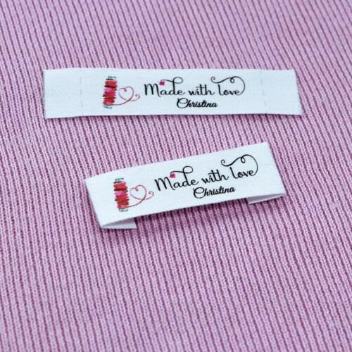 Sewing labels / Custom brand labels, Clothing labels, Sewing, Fabric 100% cotton, custom text (FR041)