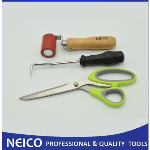 Free Shipping, 3PCS 45mm Silicone Pressure Roller With Membrane Scissors & Seam Tester Probe For Single Ply Roof Installating