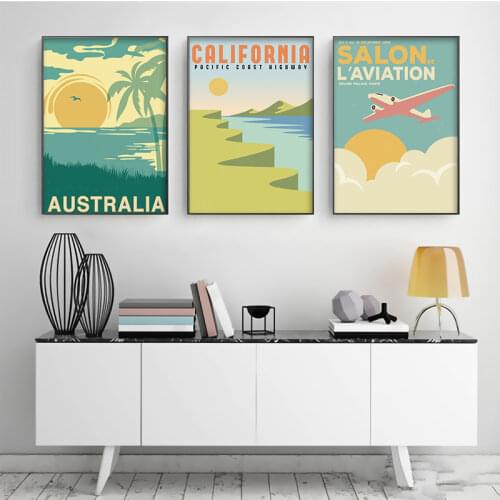 Scandinavian Travel Landscape Canvas Painting Sunrise Lake Nordic Poster Print Wall Art Picture Modern Living Room Decor