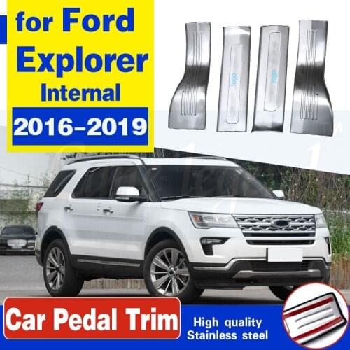 Car-Styling stainless steel car Scuff Plate/Door Sill Inside Door Sill Scuff Plate Welcome Pedal For ford Explorer 2016-2019
