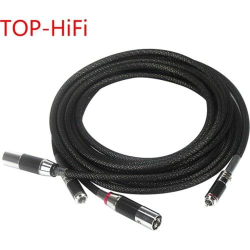 TOP-HiFi pair Carbon Fiber Rhodium Plated XLR Male to Male RCA Audio Cable Wire Line XLR Balance 7N Silver Cables