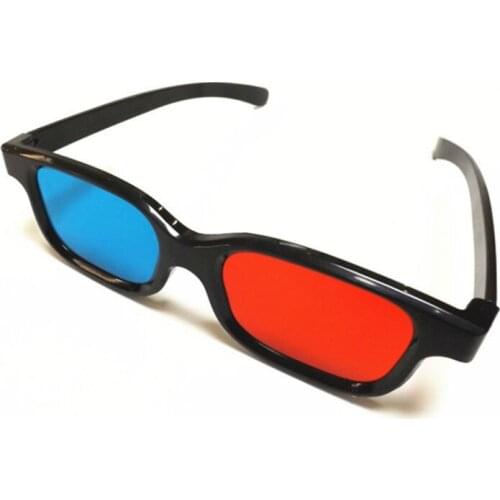 Universal Red Blue 3D Glasses Black Frame Cyan Anaglyph 3D Glass for 3D Movie Game DVD Vision/Cinema