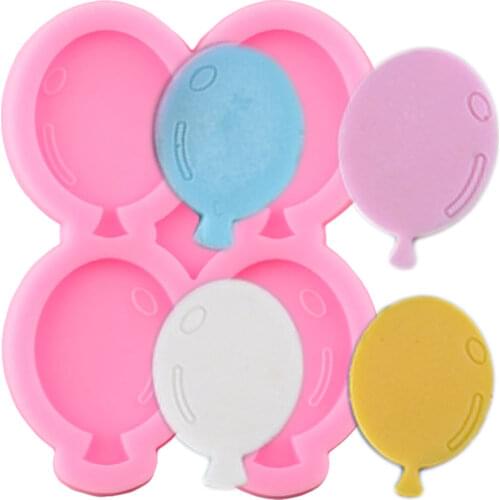 Balloon Lollipop Silicone Mold DIY Baby Birthday Cupcake Topper Fondant Cake Decorating Tools Candy Resin Clay Chocolate Moulds
