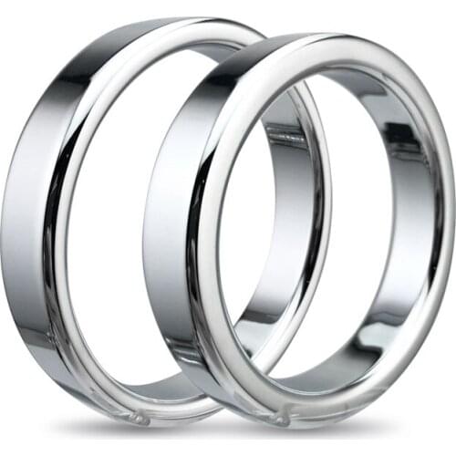 Top quality large size male stainless steel heavy metal penis lock cock ring ball stretcher BDSM erection sex toy for man