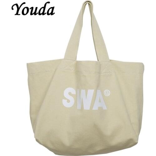 Youda Korean Style Large Capacity Handbag Shoulder Shopping Bags Student Canvas Women Bag Fashion Tote Casual Handbags