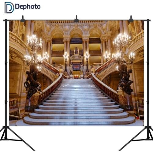 DePhoto Photography Backdrop Garnier Opera Castle Light Palace Computer Printed Photo Background for Party and photo studio