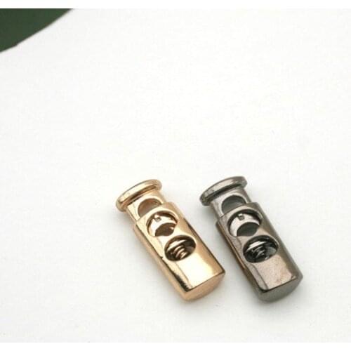 20 pcs / lot STP-005 oval metal alloy stoppers toggle cord locks Drawstring lock with hole