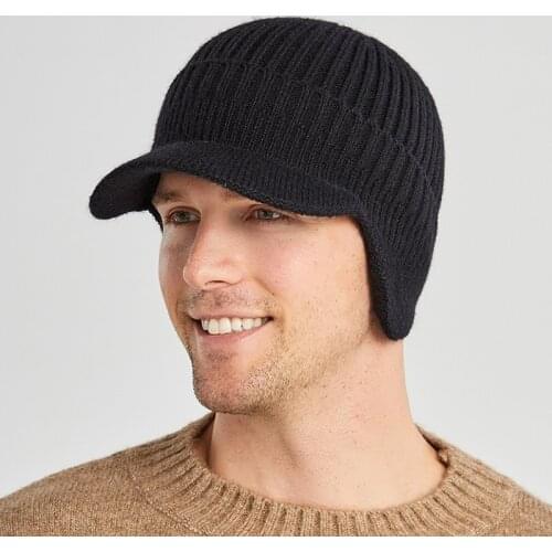 Winter Hats Men Beanie Hat Fishing Warm Baseball Cap Windproof Ear Protection Cap Balaclava Gorras Bonnet Knitted Hat