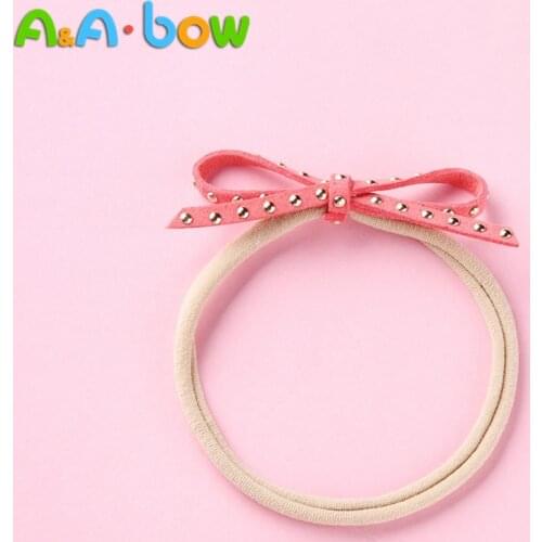 1pcs Handmade South Korea Ribbon Bowkont Headband With Soft traceless Elastic Nylon Hair Band For Baby Girls Hair Accessories