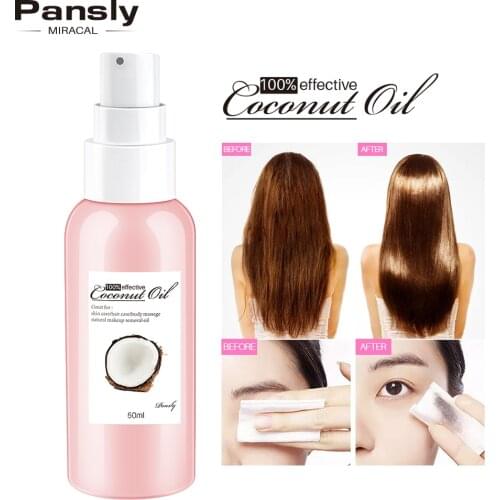 100% Organic Virgin Coconut Oil Multiple Uses Dry Damaged Nutrition Smooth Repairing Hair Care Hair Conditioner Makeup Removal