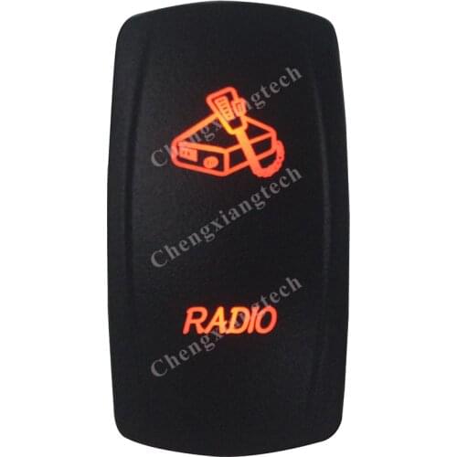 Marine Grade Waterproof IP66 RADIO Rocker Switch AMBER Led lamp 5 Pin ON/OFF SPST DC12V 24V