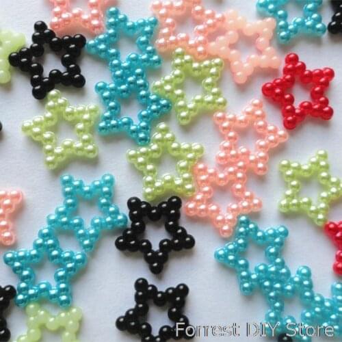 200pcs 12*12mm multicolor resin flat back pearl loose pearl beads for ornament accessories