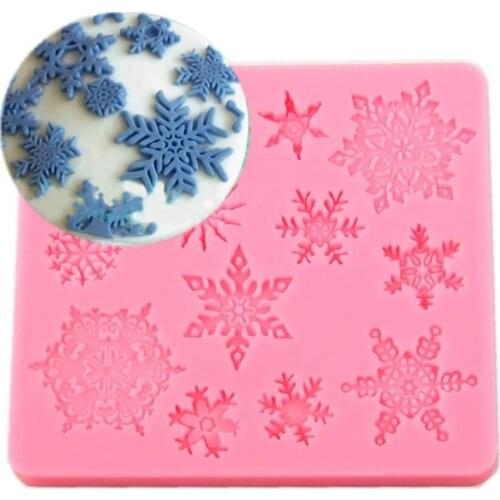 3D christmas decorations snowflake Lace chocolate Party DIY fondant baking cooking cake decorating tools silicone mold bakeware
