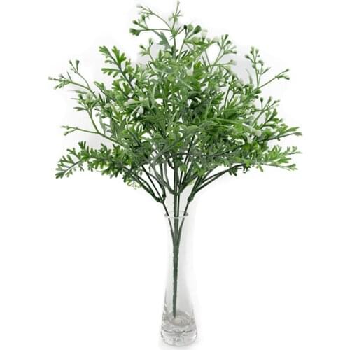 5 Fork Antler Leaf Bunch Artificial Plants Green Grass Plastic flower Plant Wedding Home Decoration Office Table Decors