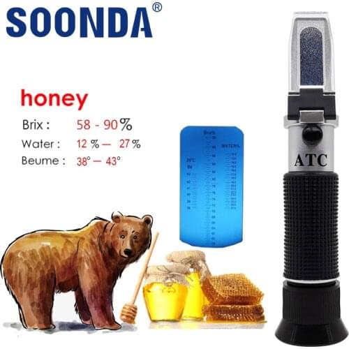 58~90% Brix Refractometer For Honey Water Sugar Baume Content,Sweetness Hydrometer Concentration Density Beekeeping Beekeeper