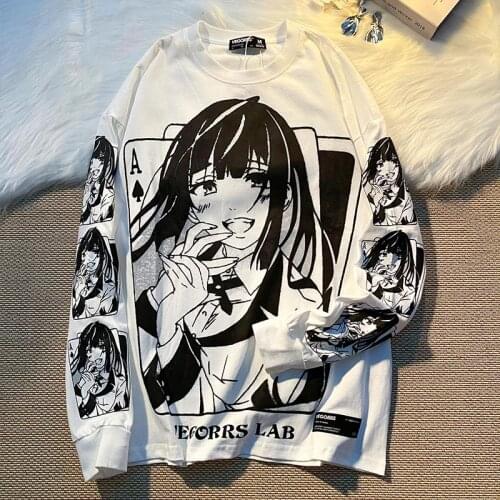 Anime Jabami Yumeko cosplay Cartoons Costumes Long sleeve Tops Sweater Uniform Outfit Anime Cosplay Costumes Loose sweater suits