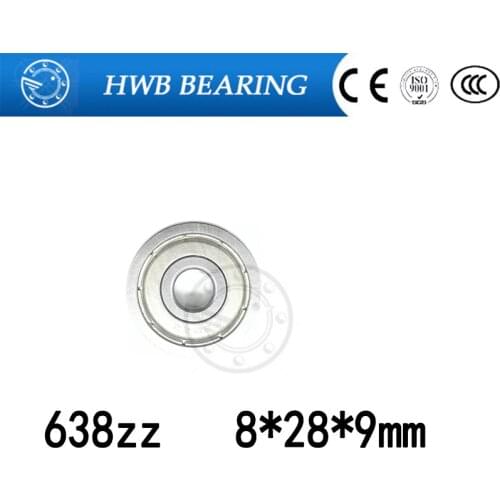 Free shipping 10pcs/lot Factory direct sale 638 638ZZ 638Z 638-2Z 80038 8*28*9 mm High quality deep groove ball bearing 8x28x9mm