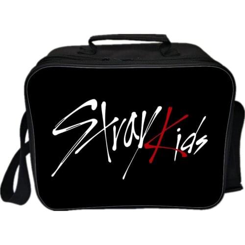 Kpop Stray Kids Lunch Bag Boy Girl School Portable Lunch Bag Korean Star Singer Print Food Box Children Picnic Box Mochila
