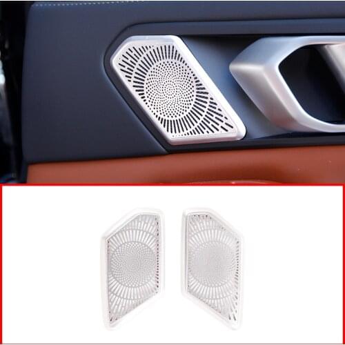 For BMW X5 G05 2019 Aluminum Alloy Rear Door Handle Speaker Cover Trim Car Accessories For BMW X7 G07 2019 2 Pcs