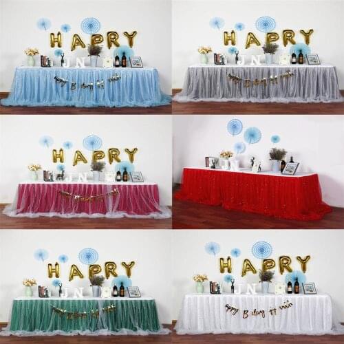 Organza tulle tutu table skirt for Wedding Birthday Party Baby Shower Banquet Decor Table Cloth Table Skirting