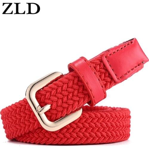 ZLD Unisex canvas belt alloy pin buckle belt parent-child suit weaving casual simple woven canvas elastic elastic band plain