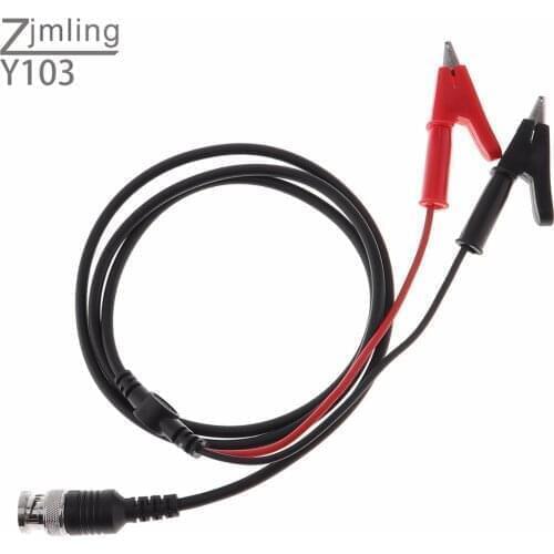 ZJMLING BNC Q9 To Dual Alligator Clip Zinc Alloy Plug Oscilloscope Test Probe Lead Cable