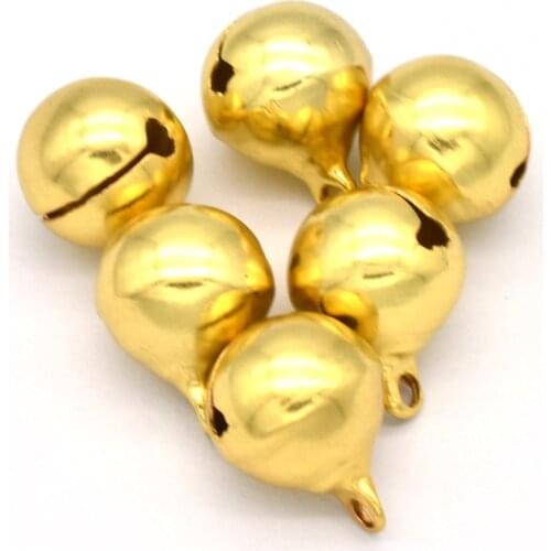13mm Gold Round Bells DIY Crafts Accessories Christmas Jingle Bell Wedding Party Decoration Bells Pet collar Bell