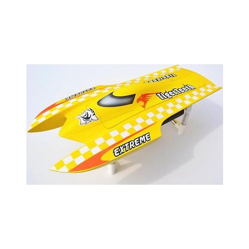 E22 KIT Tiger Teeth Catamaran Prepainted Electric RC Racing Boat Hull only for Advanced Player Yellow TH02622