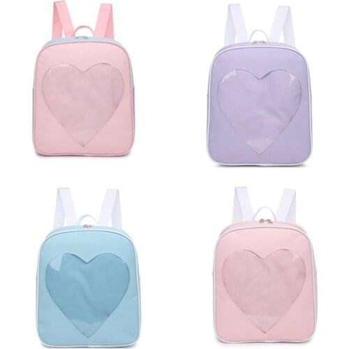 2021 new womens portable travel bag love transparent leisure shoulder bag student schoolbag Kawaii Girl Gift Backpack