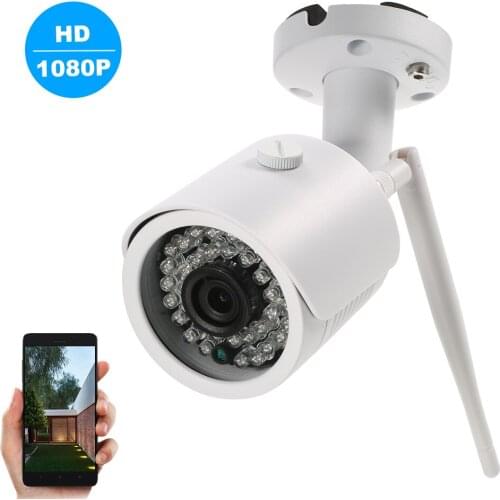 1080P HD Bullet Camera Weatherproof IP Camera Wireless WIFI Built-in Sound Pick-up 36pcs Infrared LED Lights Phone APP Control
