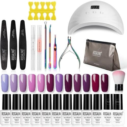 ROSALIND Gel Nail Polish Kit Hybrid Varnish Set Semi Permanent Gel Nail All For Manicure UV LED Gel Lacquer Soak Off Nail Art