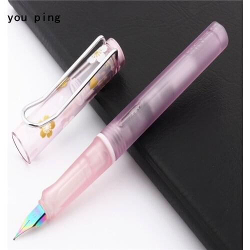 High quality 411 Transparent purple Office Fountain Pen student School Stationery Supplies ink pen
